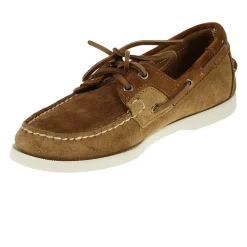 Brune ruskindsmokkasiner med læder indersål