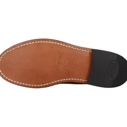 Burgunderfarvede læderloafers