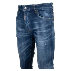 Button Jeans med læderpatch