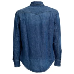 Camicia texana regular in denim fisso