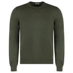 Cashmere blend pullover med ribstrikket kant