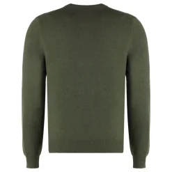 Cashmere blend pullover med ribstrikket kant