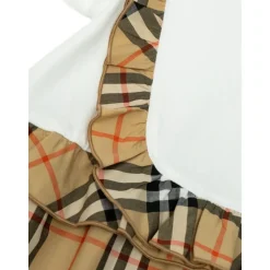 Check Trim Stretch Cotton Dress