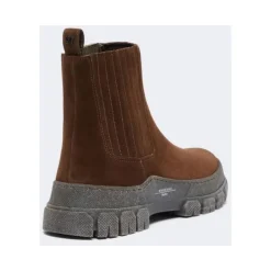 Chelsea ankellæderstøvle med klassiske elastiske indsatser