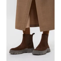 Chelsea ankellæderstøvle med klassiske elastiske indsatser