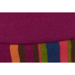 Contrast Cuff Pompon Beanie