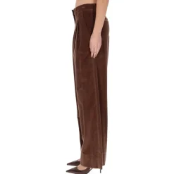 Corduroy Bukser med bredde ben og plisseringer
