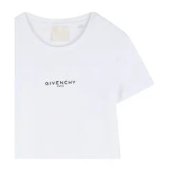 Cotton Crew-Neck Kortærmet Kjole med Logo