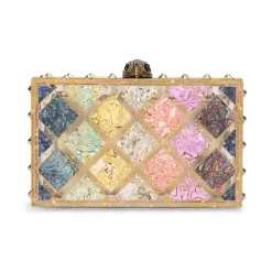 Crystal Quilt Box Clutch