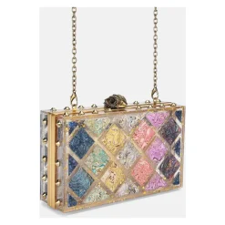 Crystal Quilt Box Clutch