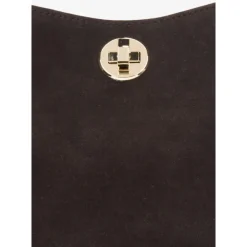 Dame Håndtaske i mørk brun lavet af ægte velour Estro ER00116872