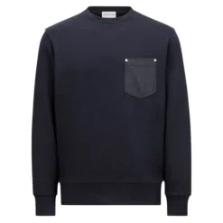 Denim Brystlomme Bomuldssweatshirt