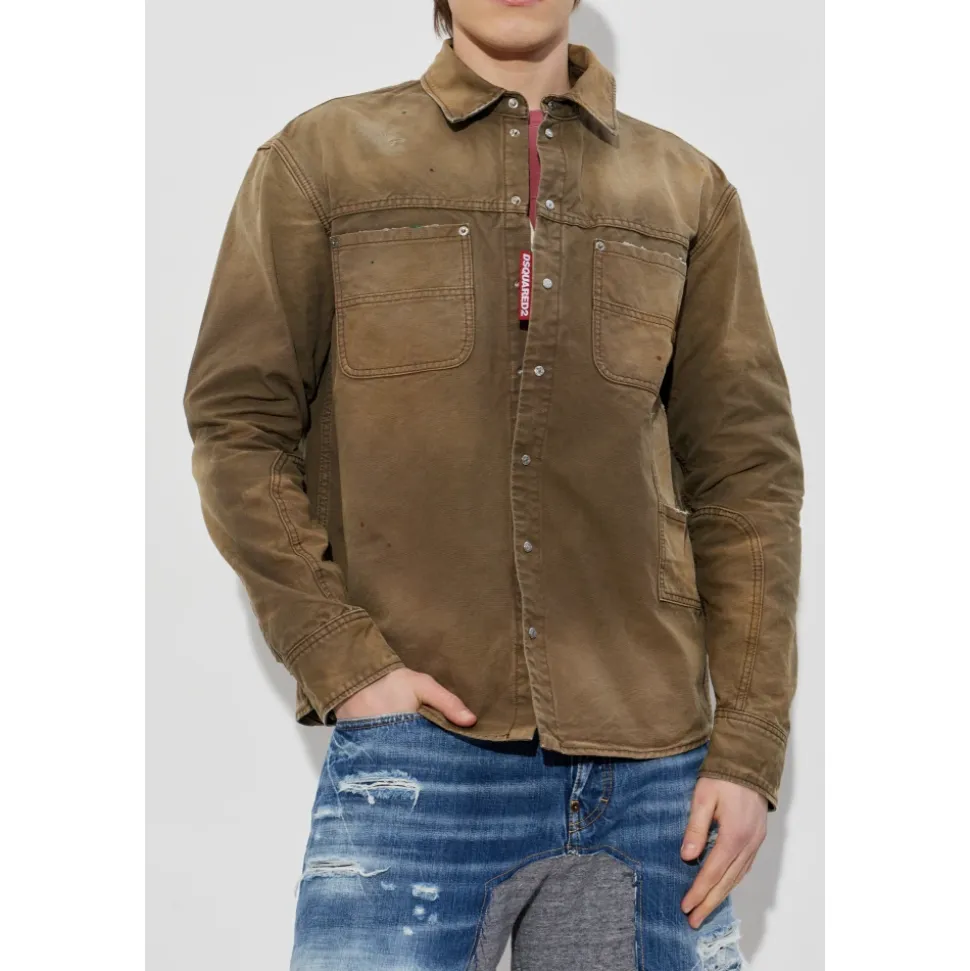 Denimskjorte med vintage-effekt