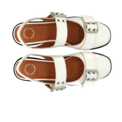 DIANA Mary Jane Patent Ballerinas Off White