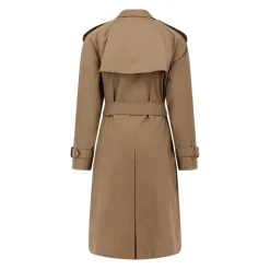 Dobbeltbrystet bomuldfrakke med bælte