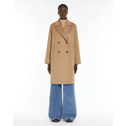 Dobbeltbrystet uldfrakke lige snit