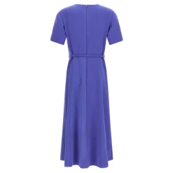 Draperet midikjole med bælte