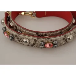 Eksotisk Beige Læder Studded Rem