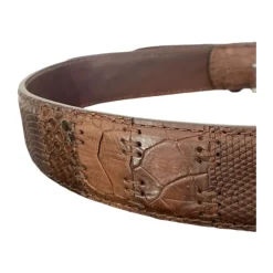 Eksotisk Læder Patch Bælte Håndlavet