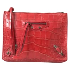 Eksotisk Rød Alligator Læder Clutch