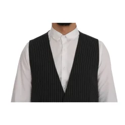 Elegant Gr Vest med Striber