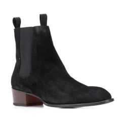 Elegant Sort Læder Ankelstøvler