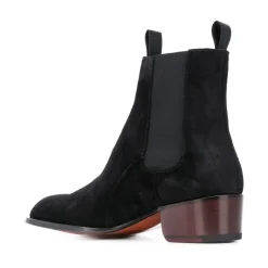 Elegant Sort Læder Ankelstøvler