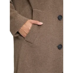 Elegant uldfrakke med krave