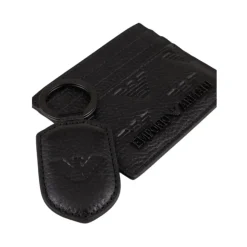 Embossed Eagle Læder Kortholder og Nøglering Sæt