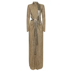 Embroidered Sequin Gown