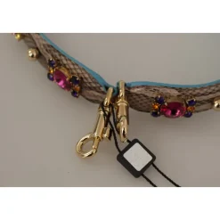 Exotic Leather Crystals Skulderrem