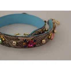 Exotic Leather Crystals Skulderrem