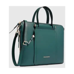 Expandable, slim women's laptop bag with iPad® compartment, shock absorbing and RFID protection