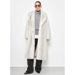 Faux Fur Coat Natalie - Hvid