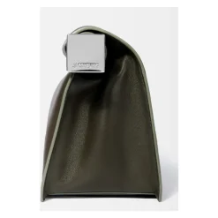 Firkantet Rund Clutch Taske Mørk Khaki