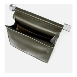 Firkantet Rund Clutch Taske Mørk Khaki