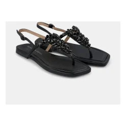 Flad tåsandal med rhinsten