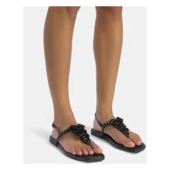 Flad tåsandal med rhinsten