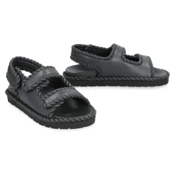 Flade sandaler med Torchon dekoration