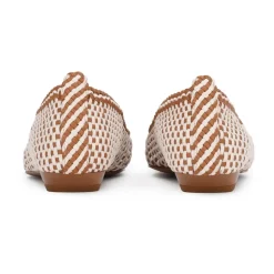 Flettede læderpumps med flad hæl