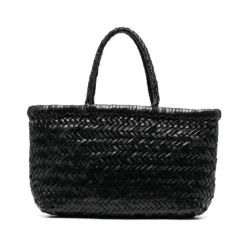 Flettet Læder Tote Taske