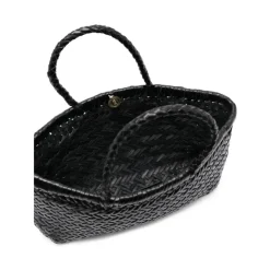 Flettet Læder Tote Taske