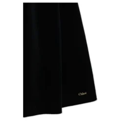 Fløjelskjole med blondeindsatser