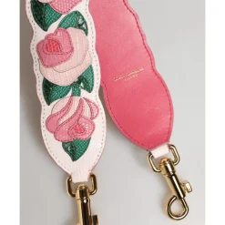 Floral skulderrem i kalvelæder