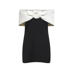 Floral-appliqué Mini Dress