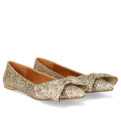 Glitter Ballerina med Sløjfe - Champagne