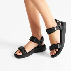 Glitter Line Sandal Sort Moderne Komfort