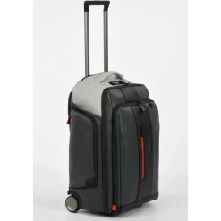 Grå kuffert med USB-port