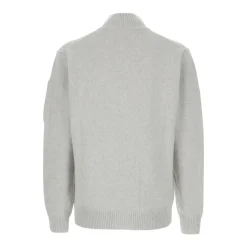 Grå Lammeuld Cardigan Sweater