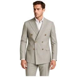 Grå Milano Dobbeltbrystet Kjole